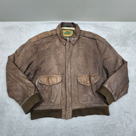G-III Other - Global Identity G-III Brown Bomber Jacket L Full Zip North America Map Lining
